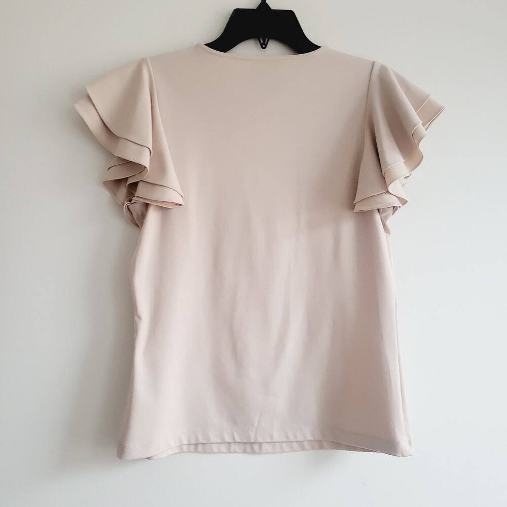 New small ruffled sleeve cotton / spandex top - Picture 4 of 7